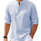 Men's Casual Shirt Long Sleeve Stand Collar